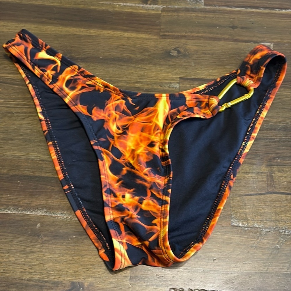 JADED London Fire Flames Bikini Botton Cheeky High Cut 6 M Carabiner Hot Sexy
